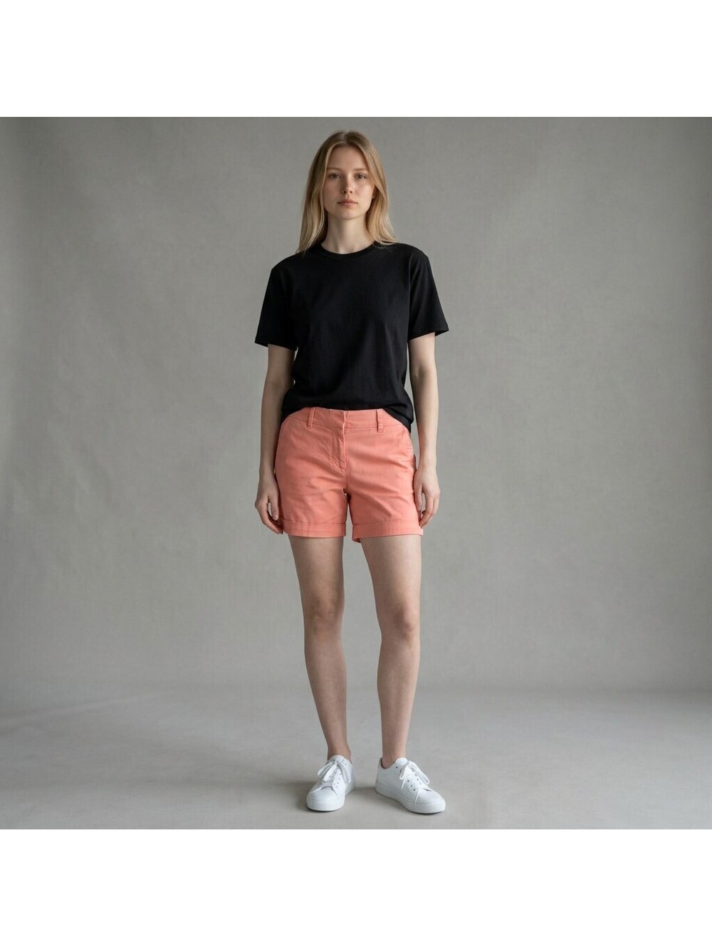 Talbots Shorts Women 8 Pink Mid Rise Chino Pockets Cotton Stretch Casual Solid